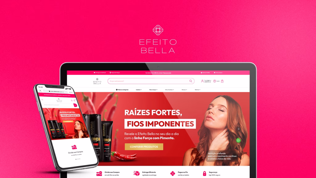Case de e-commerce Efeito Bella desenvolvido pela Imédia