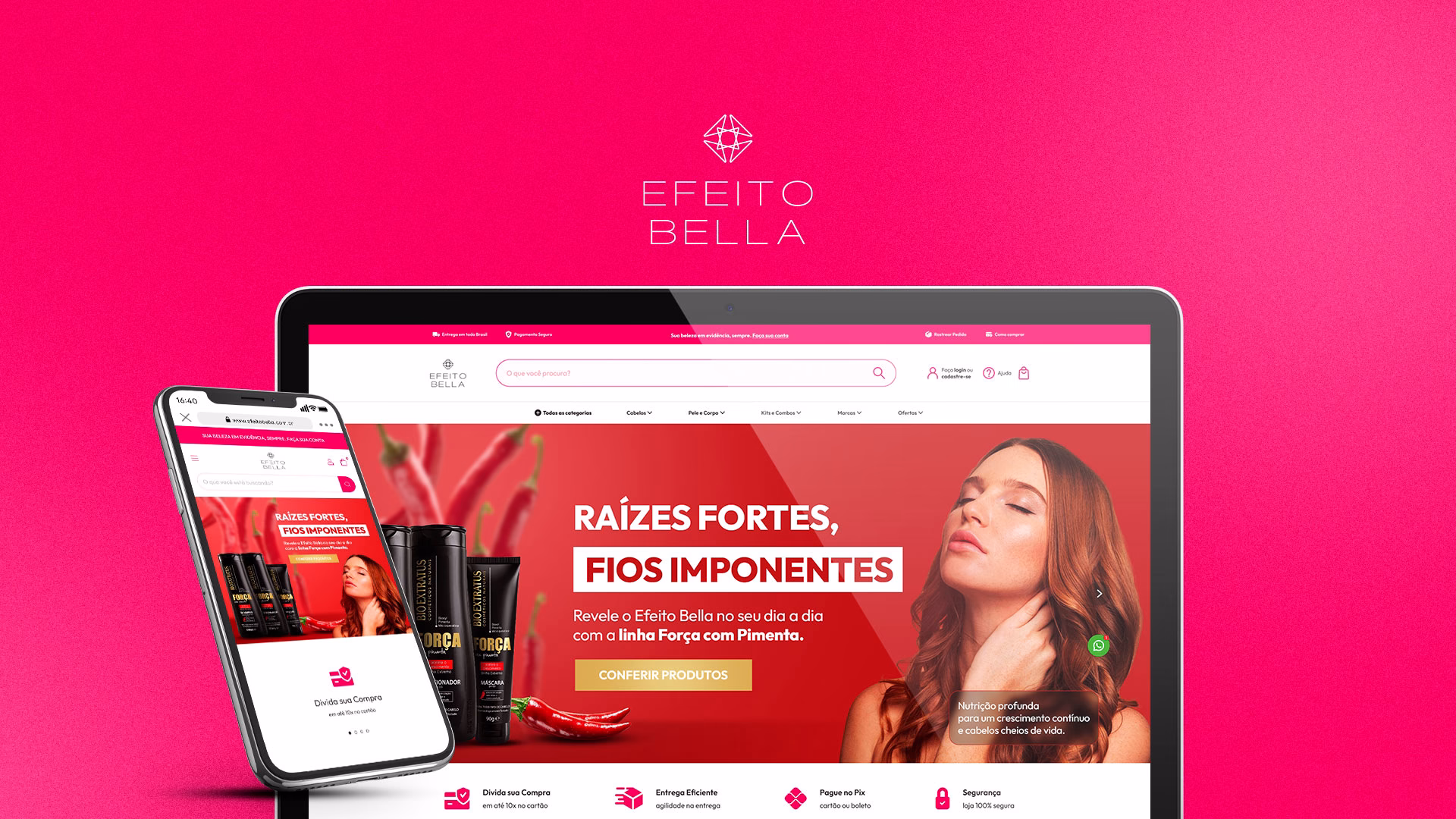Case de e-commerce Efeito Bella desenvolvido pela Imédia