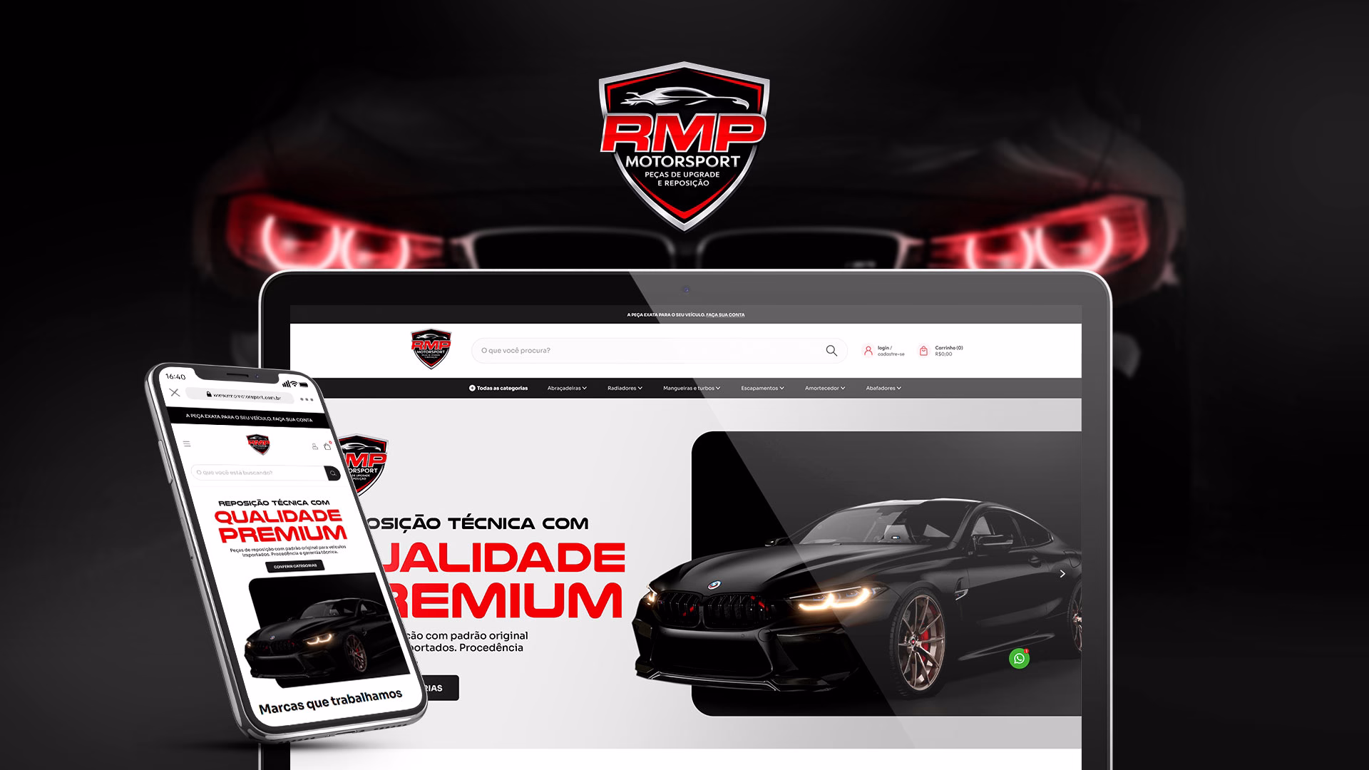Case de e-commerce RMP Motorsport desenvolvido pela Imédia